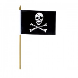BANDERA DE PIRATA CON ASTA ( 12 Pz )