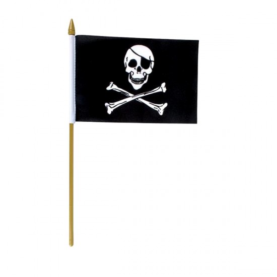 BANDERA DE PIRATA CON ASTA ( 12 Pz ) BANDERA DE PIRATA CON ASTA ( 12 Pz )