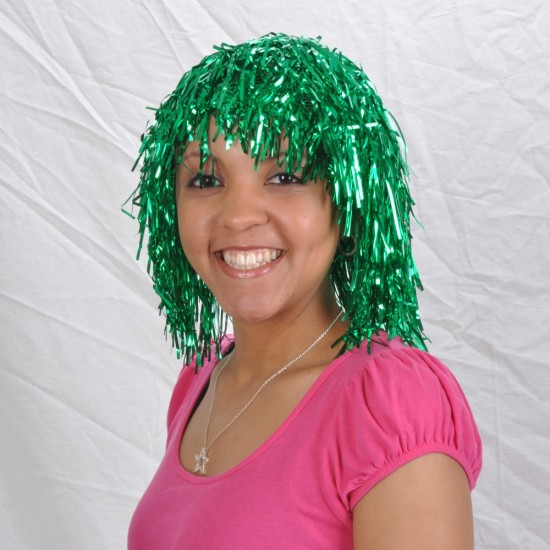 PELUCA METÁLICA COLOR VERDE ( 12 Pz ) PELUCA METÁLICA COLOR VERDE ( 12 Pz )