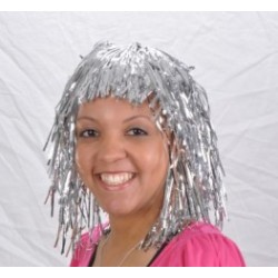 PELUCA METÁLICA COLOR PLATEADO ( 12 Pz )