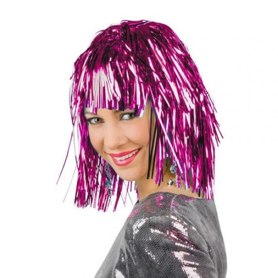 PELUCA METÁLICA COLOR ROSA ( 12 Pz ) PELUCA METÁLICA COLOR ROSA ( 12 Pz )